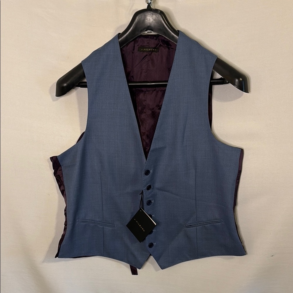 J. Hilburn Blue Suit Vest Modern